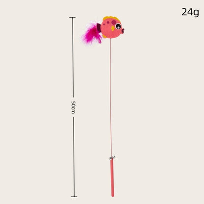 Moo - Colorful Fish Teaser Wand Cat Toy