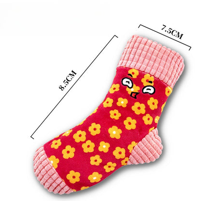 Petkin - Character Print Sock Form Squeaky Pet Toy