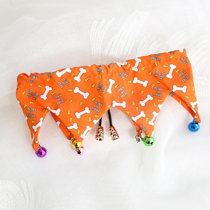 Halloweek - Halloween Pumpkin Graphic Tie Neck Cat Collar