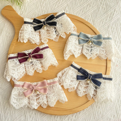 Mokka - Princess Bow Lace Trim Cat Bib