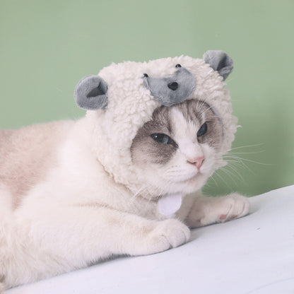 Ozzie adorable lamb shape pet hat displayed on a white background