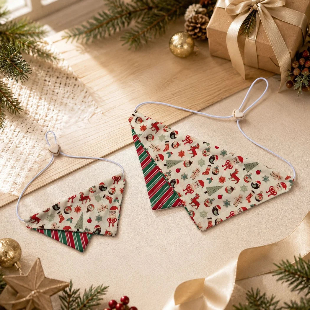 Mokka - Christmas Double-Layer Bandana Pet Neckwear