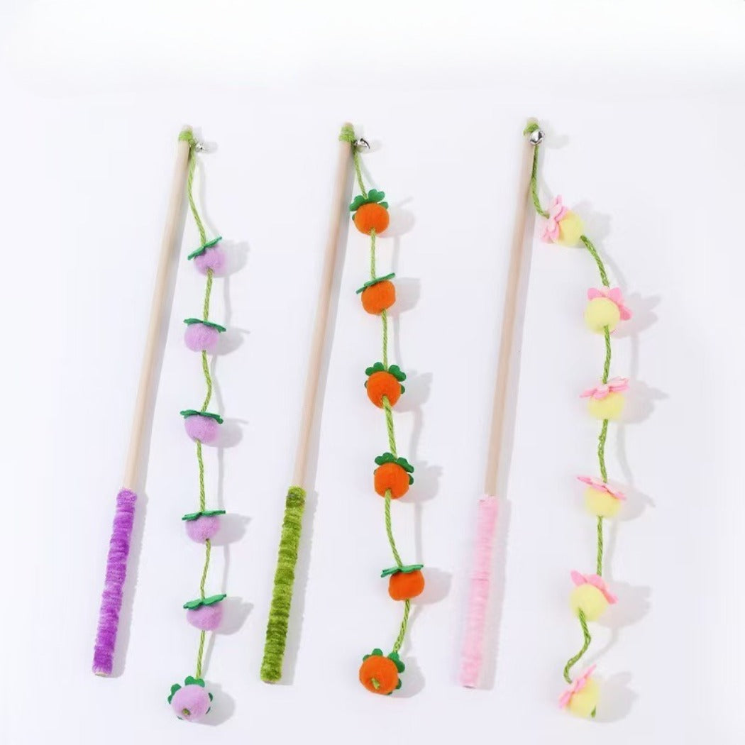 Moo Garden Beads Wand Cat Toy with colorful beads on a wand