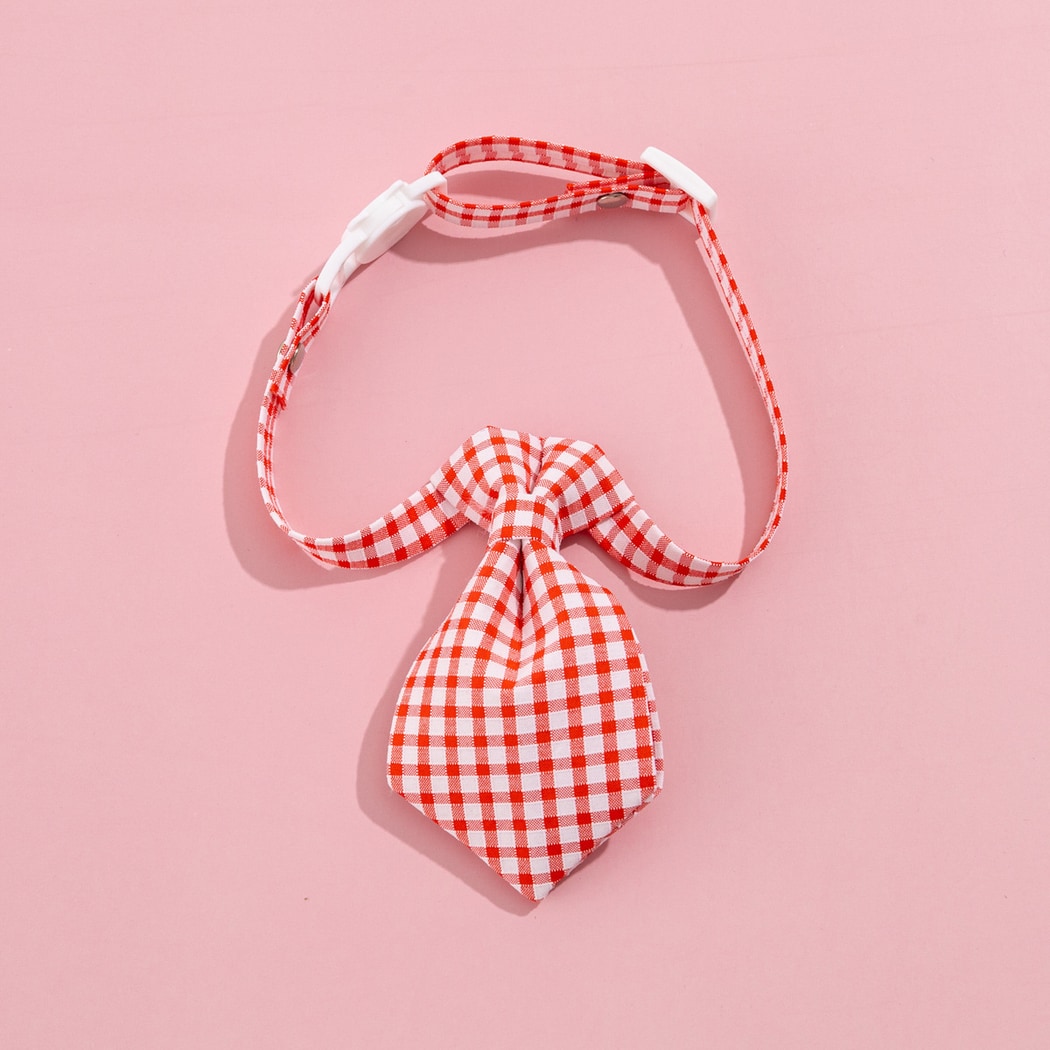 Mokka - Gingham Tie Neck Accessory Cat Collar