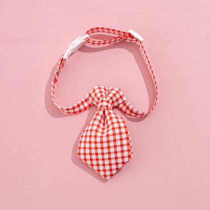 Mokka - Gingham Tie Neck Accessory Cat Collar
