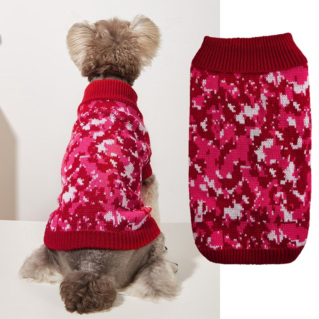 Ozzie - Camouflage Dog Sweater with Collar Pullover