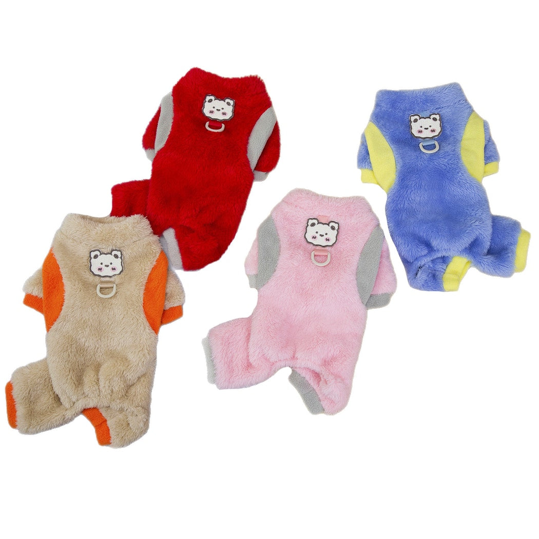 Ozzie - Bear Patch Colorblock Four-Leg Pet Jumpsuit