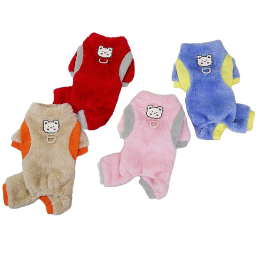 Ozzie - Bear Patch Colorblock Four-Leg Pet Jumpsuit