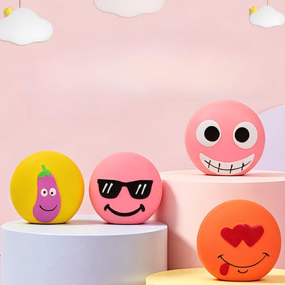 Petkin - Cartoon Smiley Squeaky Interactive Dog Toy