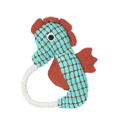 Petkin - Interactive Plush Seahorse Squeaky Dog Toy