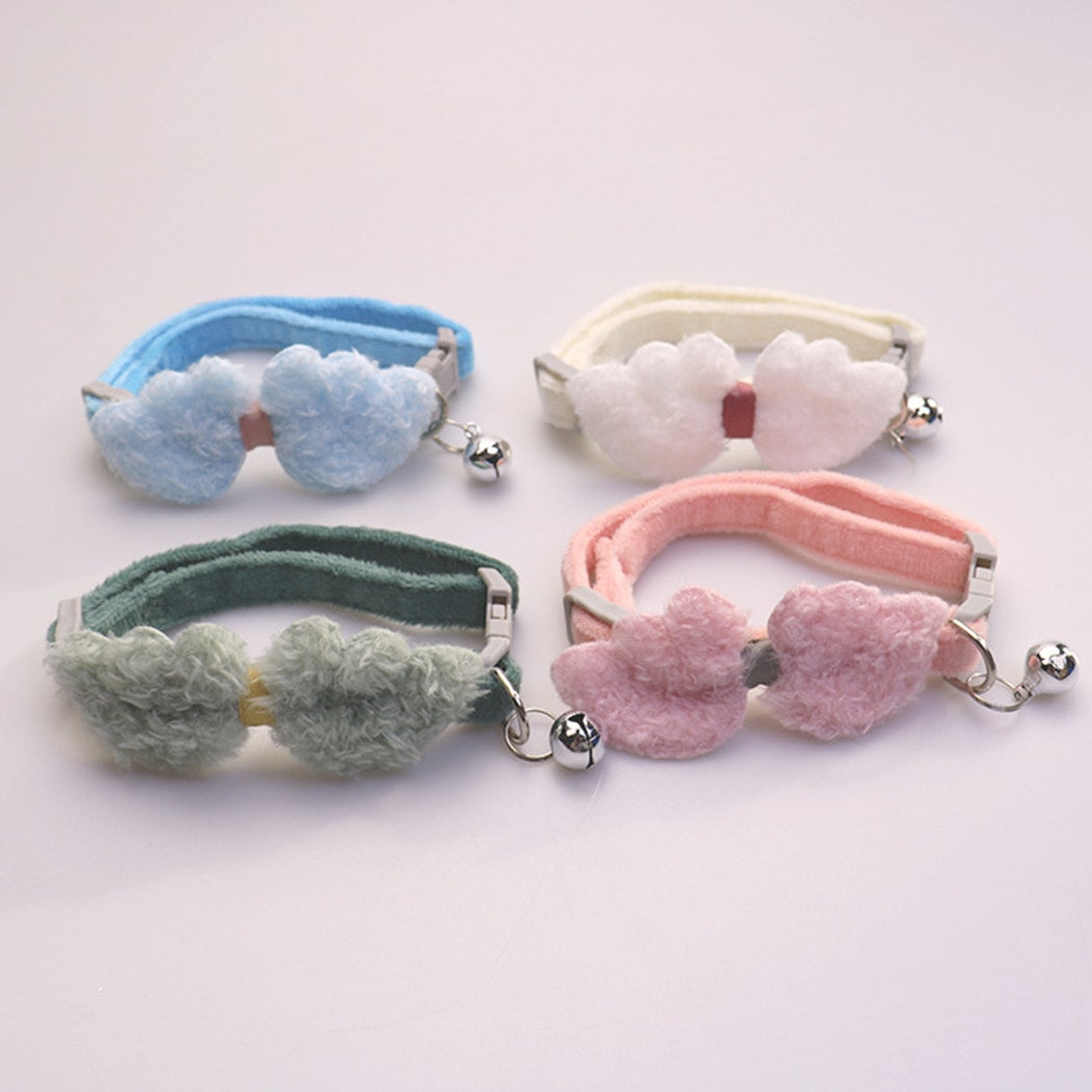 Mokka - Cute Plush Bow Detail Cat Collar with Bell