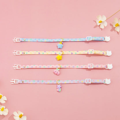 Mokka - Adjustable Heart Print Princess Style Cat Collar