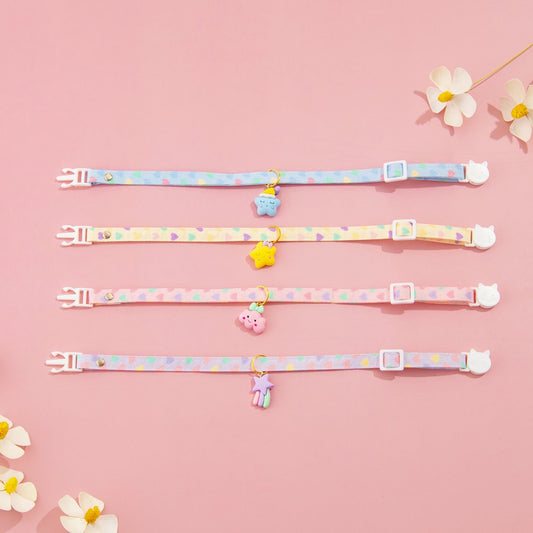 Mokka - Adjustable Heart Print Princess Style Cat Collar
