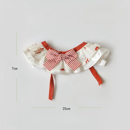 Mokka - Plaid Cartoon Pet Bandana Collar and Bib