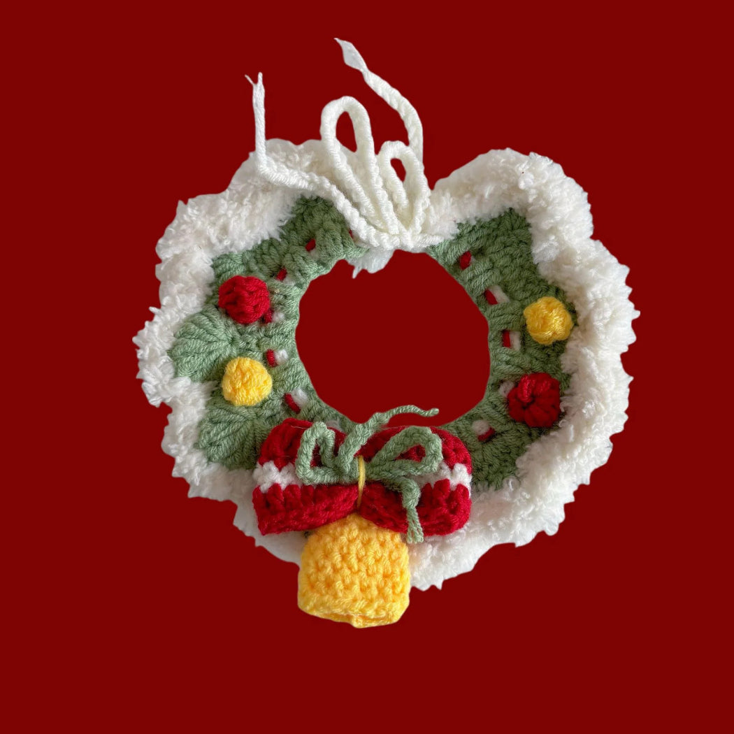 Mokka - Christmas Pom-Pom Crochet Cat Collar