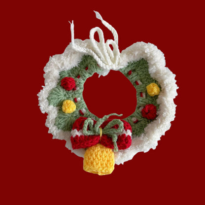Mokka - Christmas Pom-Pom Crochet Cat Collar