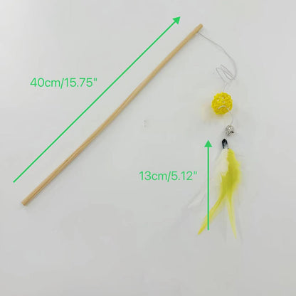 Moo - Feather Rattan Ball Cat Wand