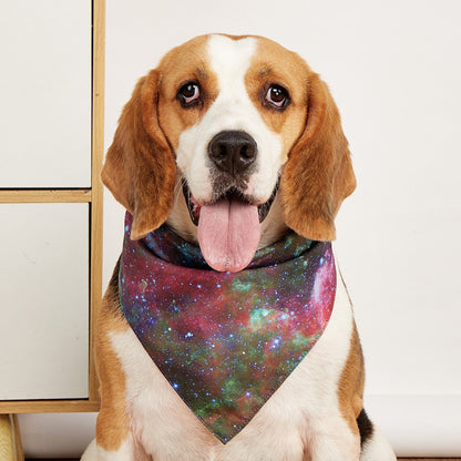 Furbud Galaxy Print Bandana folded showing vibrant galaxy pattern