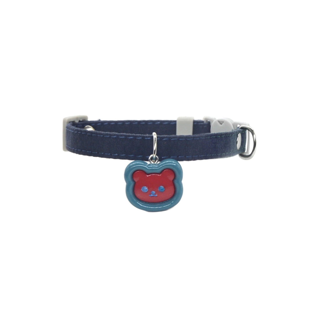 Mokka Colour Charm Breakaway Collar in brown with silver charm on white background