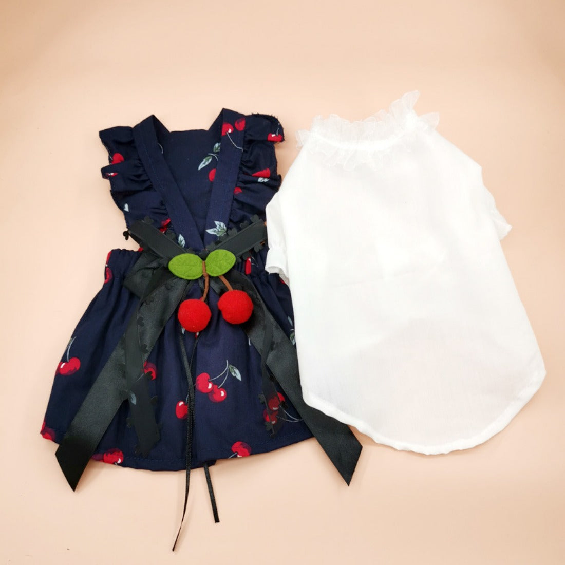 Ozzie - Cherry Blossom Pet Dress with Matching Scarf