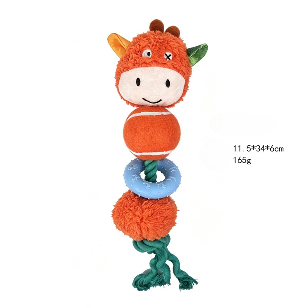 Petkin - Animal Rope Ring Squeaky Dog Toy