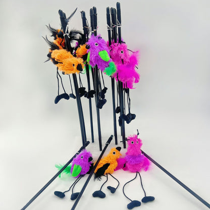 Moo - Feathered Bird Cat Wand – Interactive Teaser Toy for Active Play