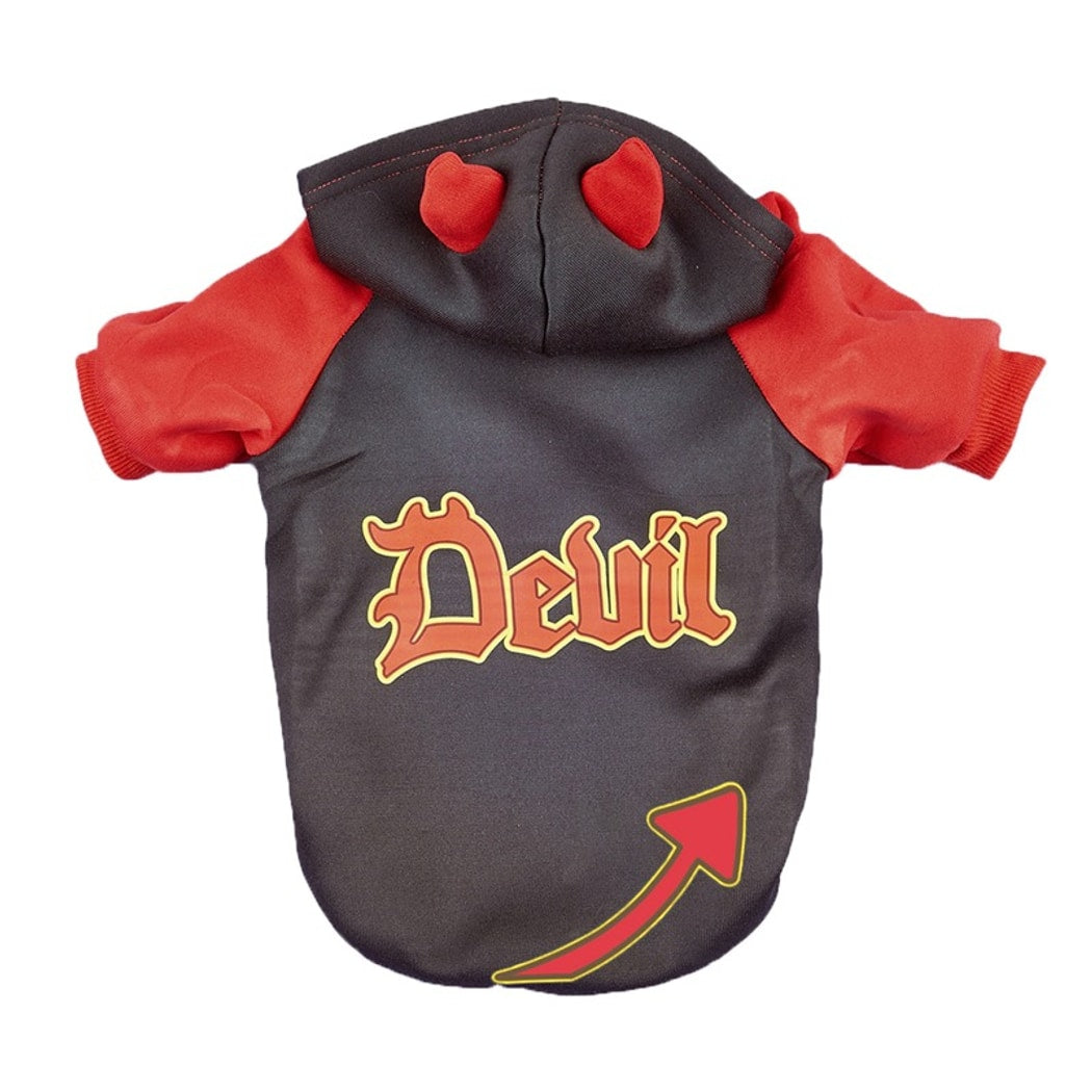 Halloweek - Halloween Devil Letter Print Dog Hoodie
