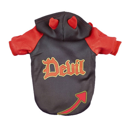 Halloweek - Halloween Devil Letter Print Dog Hoodie