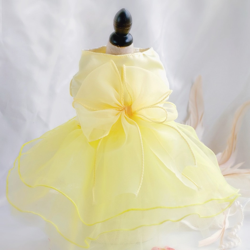 Ozzie - Elegant Layered Bow Detail Pet Formal Dress
