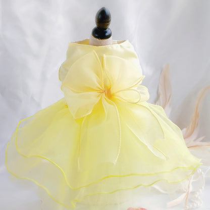 Ozzie - Elegant Layered Bow Detail Pet Formal Dress