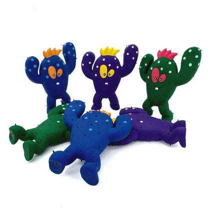 Petkin - Cactus Crew Fun Squeaky Dog Toy with Character Faces