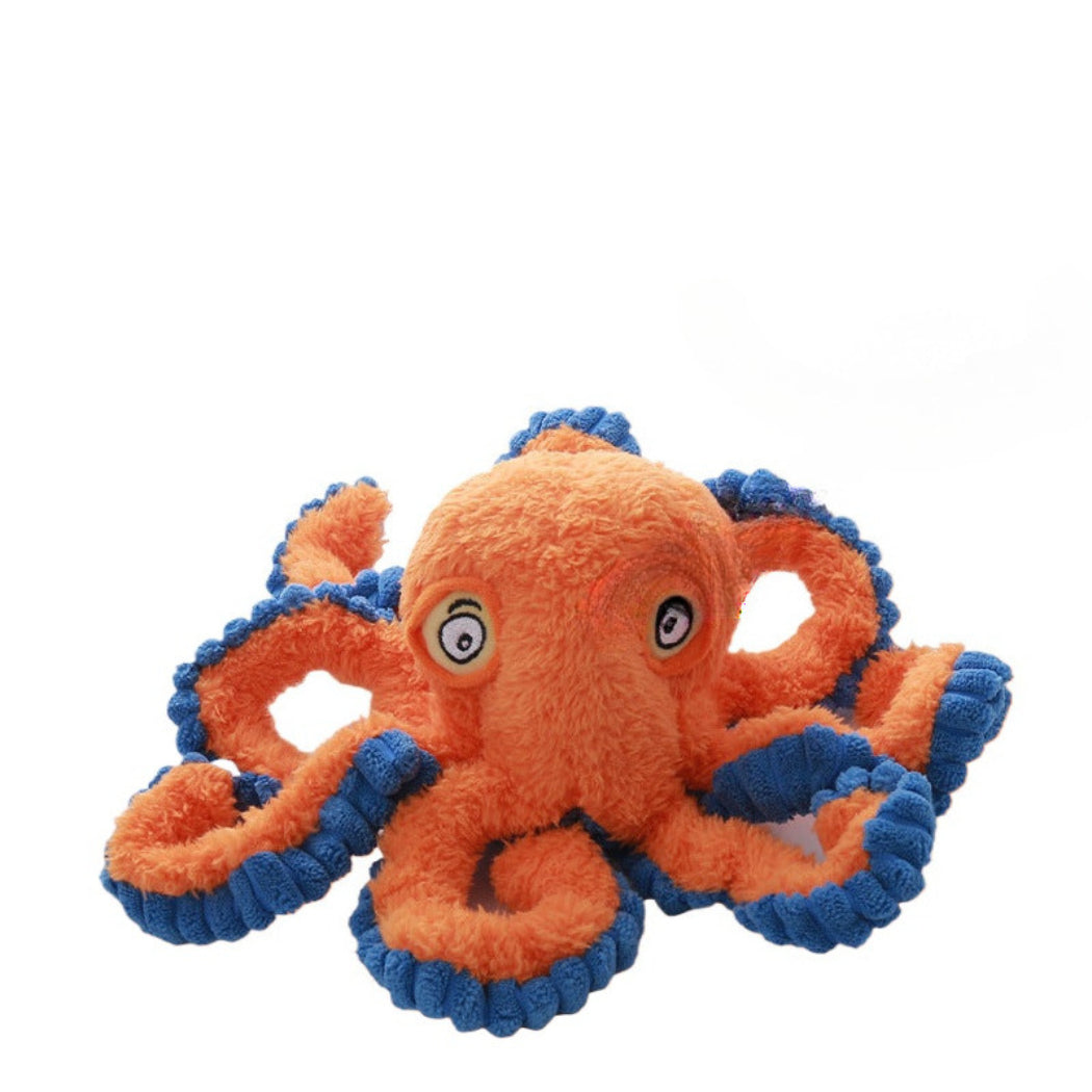 Petkin - Plush Octopus with Stitched Eyes Dog Toy