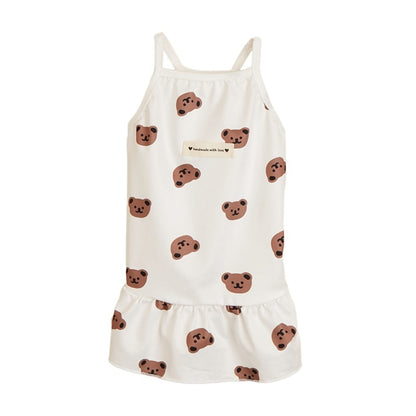 Ozzie - Bear Print Tank Top Style Pet Dress