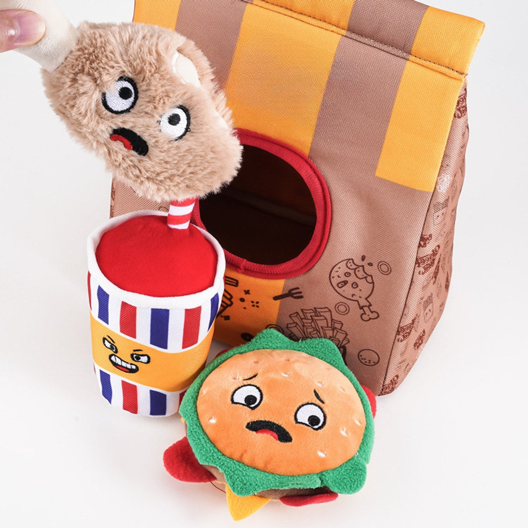 Petkin - Dog Plush Squeaky Treat Hiding Toy Bag