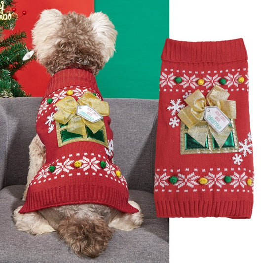 Christmoo - Red Snowflake Pet Sweater