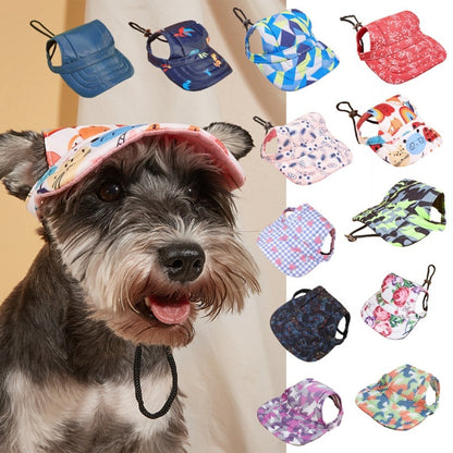 Front view of Ozzie Pattern Dog Baseball Cap with dog pattern on fabric
