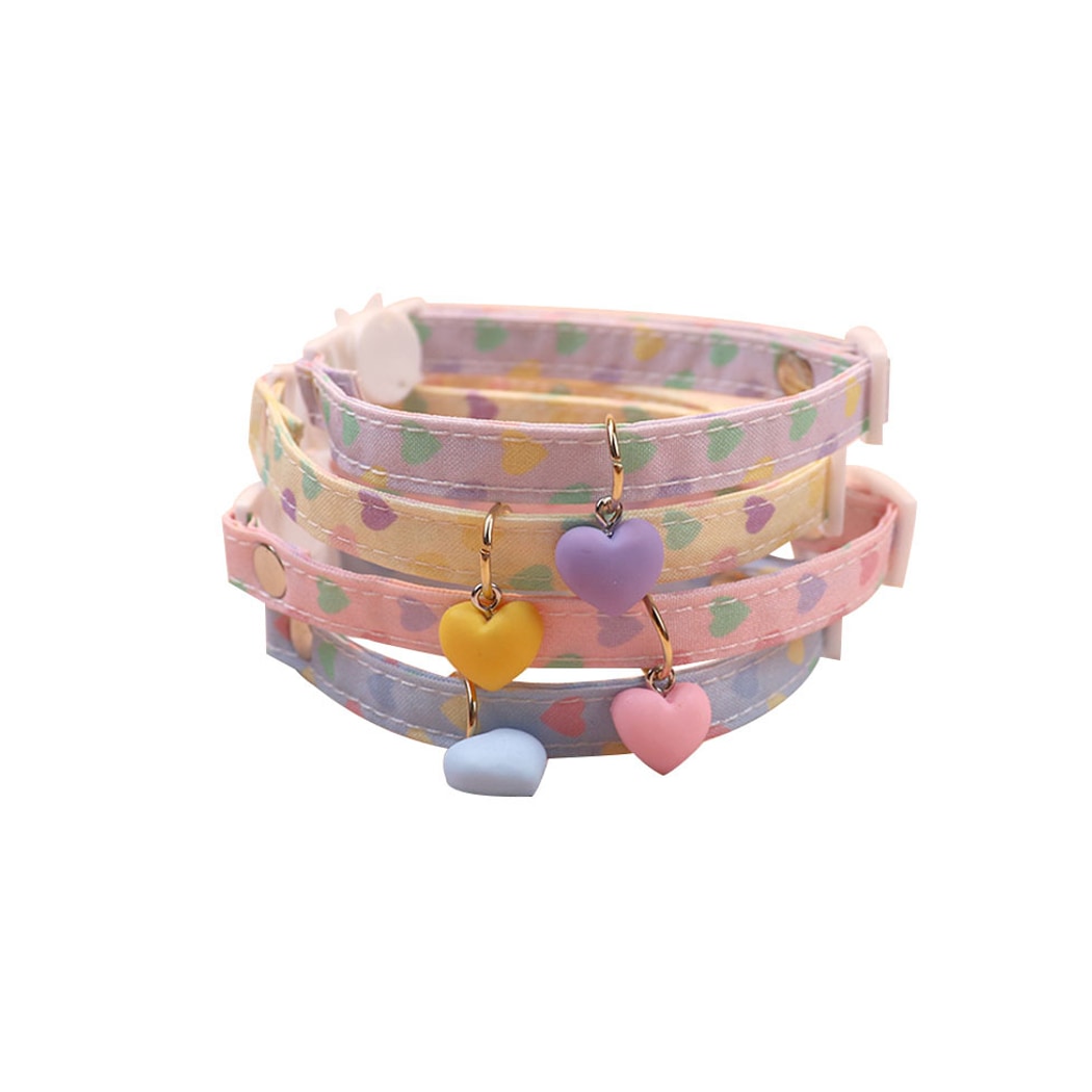 Mokka - Cute Pastel Heart Print Cat Collar
