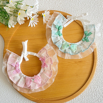 Mokka - Princess Style Plaid Bow Cat Collar