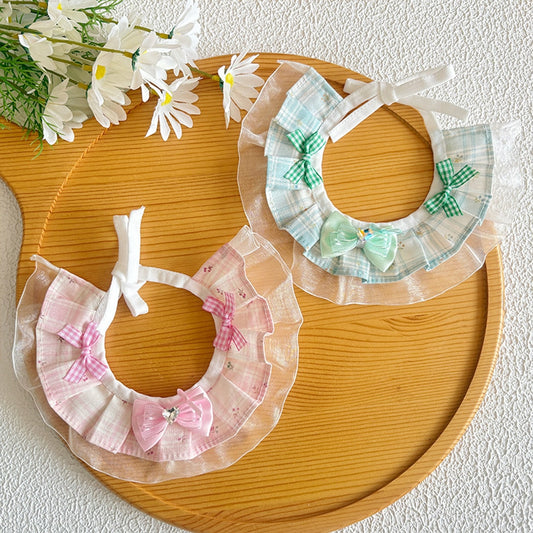 Mokka - Princess Style Plaid Bow Cat Collar