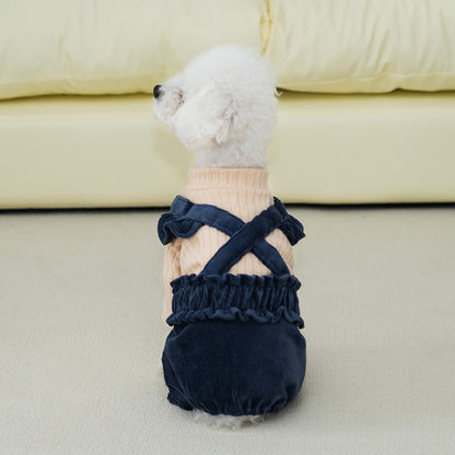 Ozzie - Casual Ruffle Trim Summer Dog Jumpsuit