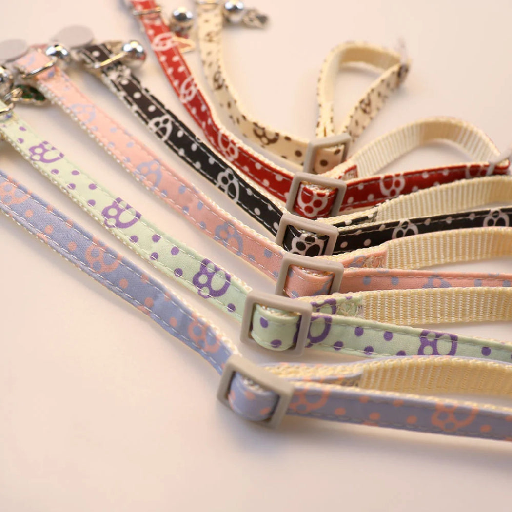 Mokka - Paw Print Bell Breakaway Cat Collar