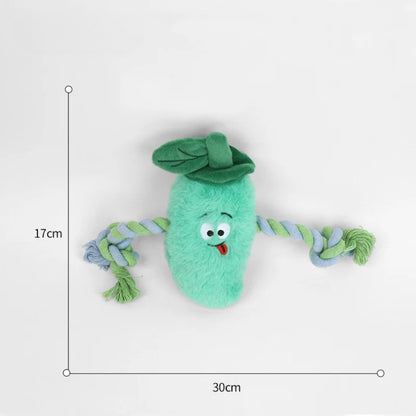 Petkin - Rope-Arm Vegetable-Shaped Plush Dog Toy