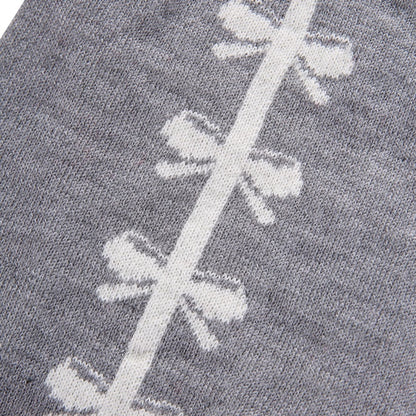Ozzie - Gray Bow Detail British Style Dog Sweater