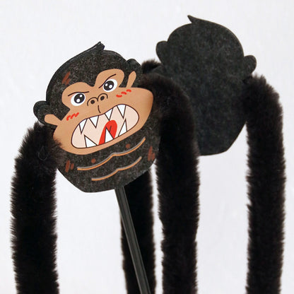 Moo – Black Gorilla Plush Wand Cat Toy