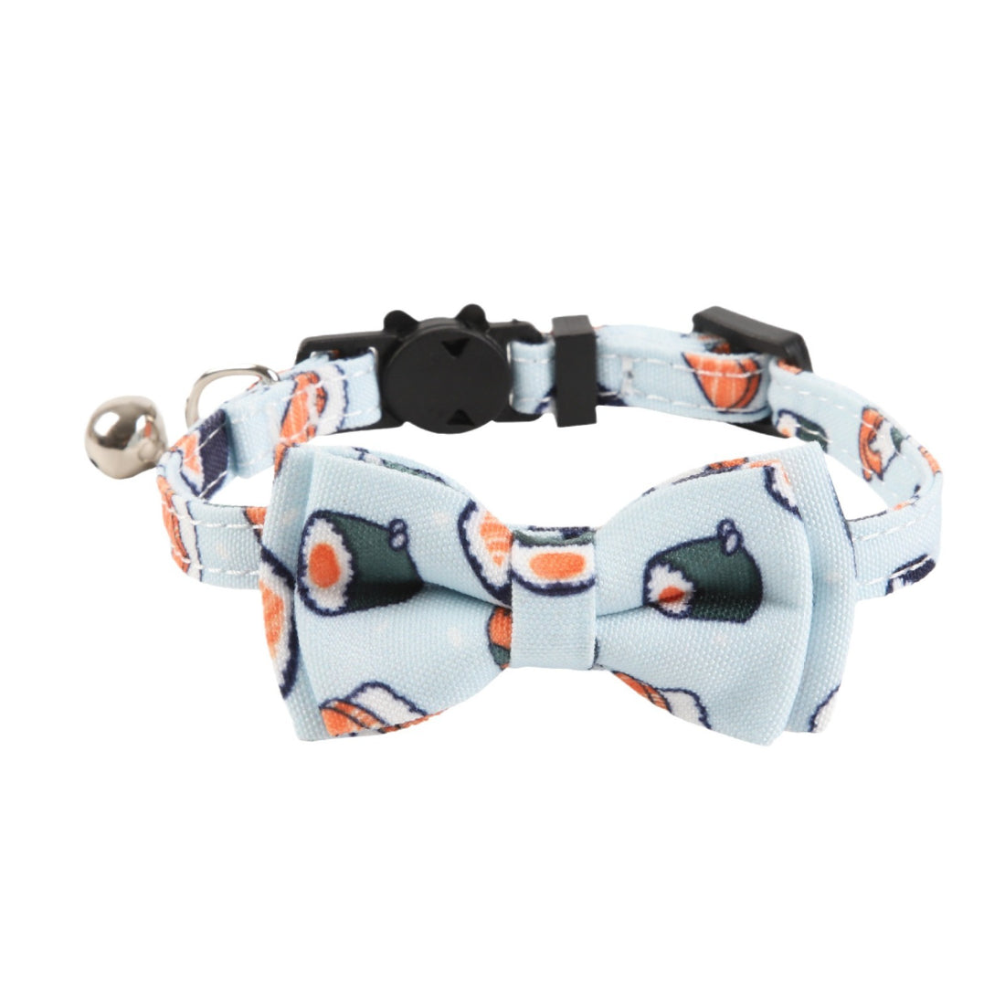 Mokka cat collar with bell and food print wrapped in packaging