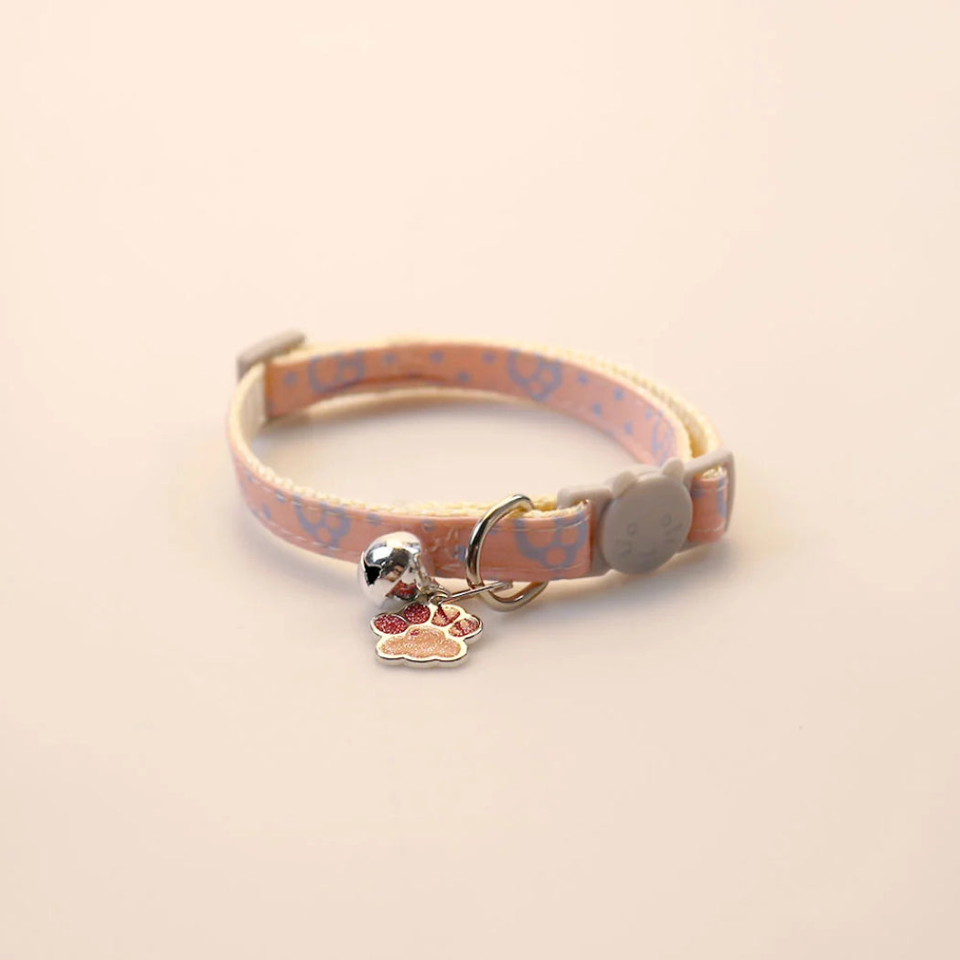 Mokka - Paw Print Bell Breakaway Cat Collar