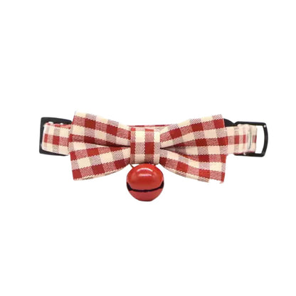 Mokka - Gingham Check Bow Breakaway Cat Collar