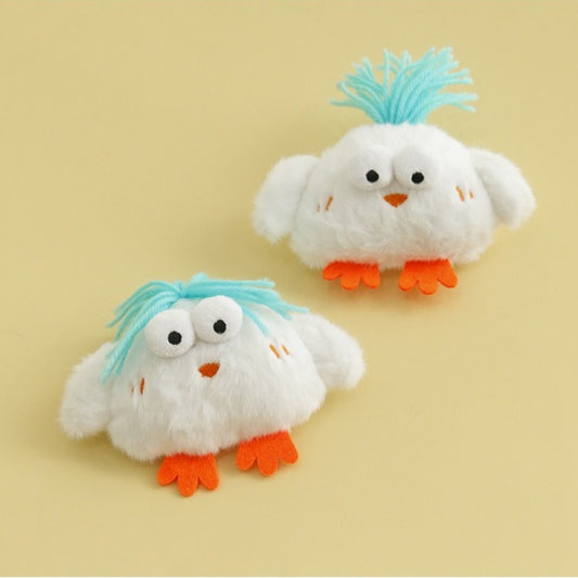 Moo – Fuzzy White Chicken Cat Toy
