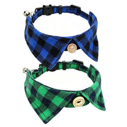 Mokka - Plaid Breakaway Buckle Bell Cat Collar