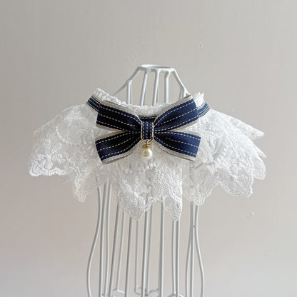 Mokka - Princess Bow Lace Trim Cat Bib